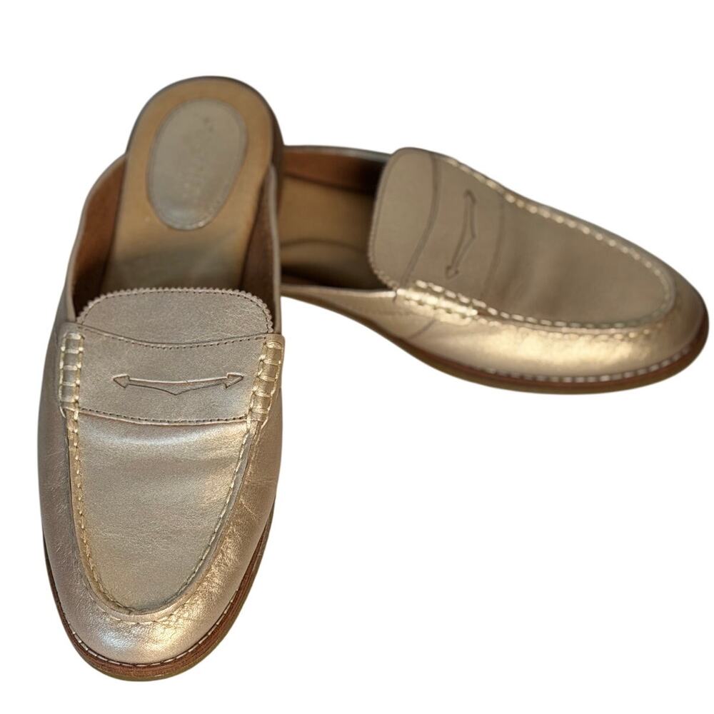 Sperry Top-Sider Metallic Gold Leather Mule Loafers – Women's US 8 – STS82554